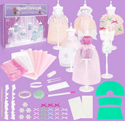 Set di creatività per bambine di 6 7 8 anni con abiti per bambole, stoffe, etàge e accessori per bambini