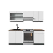 Vicco Cucina componibile Bianco/antracite 200 cm , PL Rovere