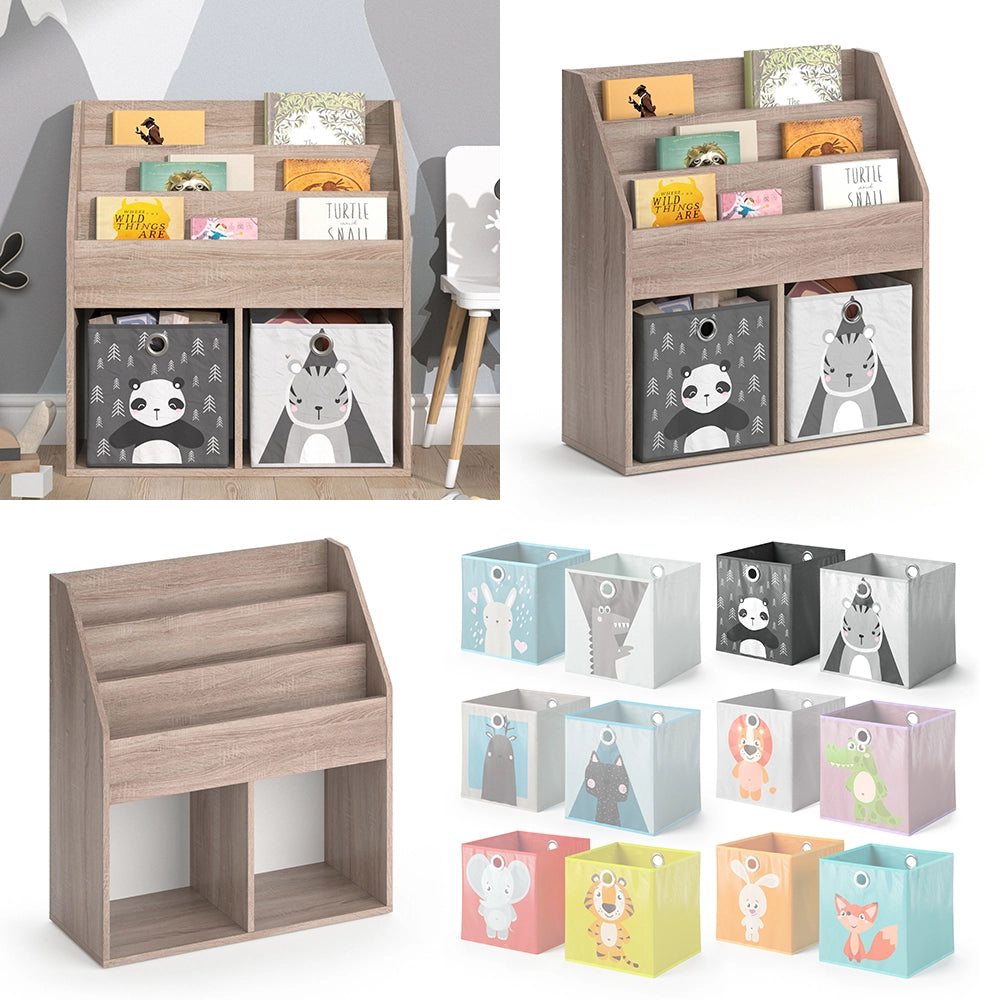 Vicco Libreria bambini Sonoma 30.7 x 79 cm con 2 scatole pieghevoli opt.2