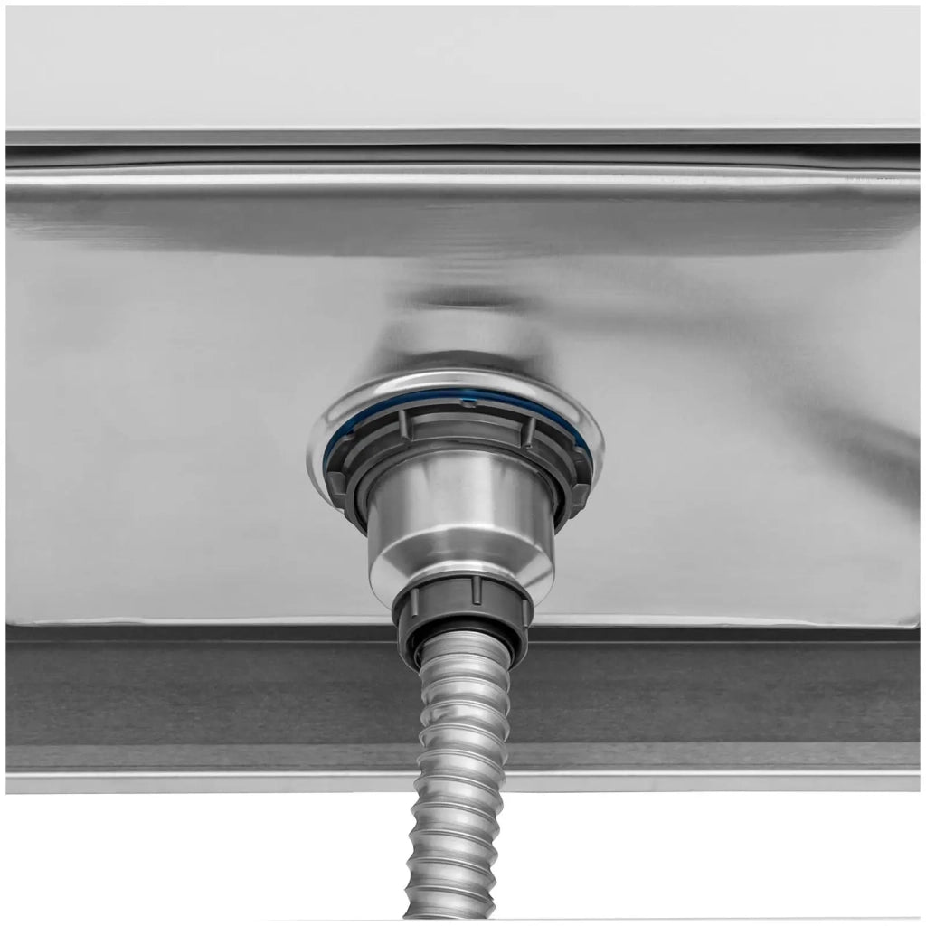 Lavello professionale in acciaio inox con 2 vasche 180 x 70 x 97 cm acciaio inox argento 14_0009568