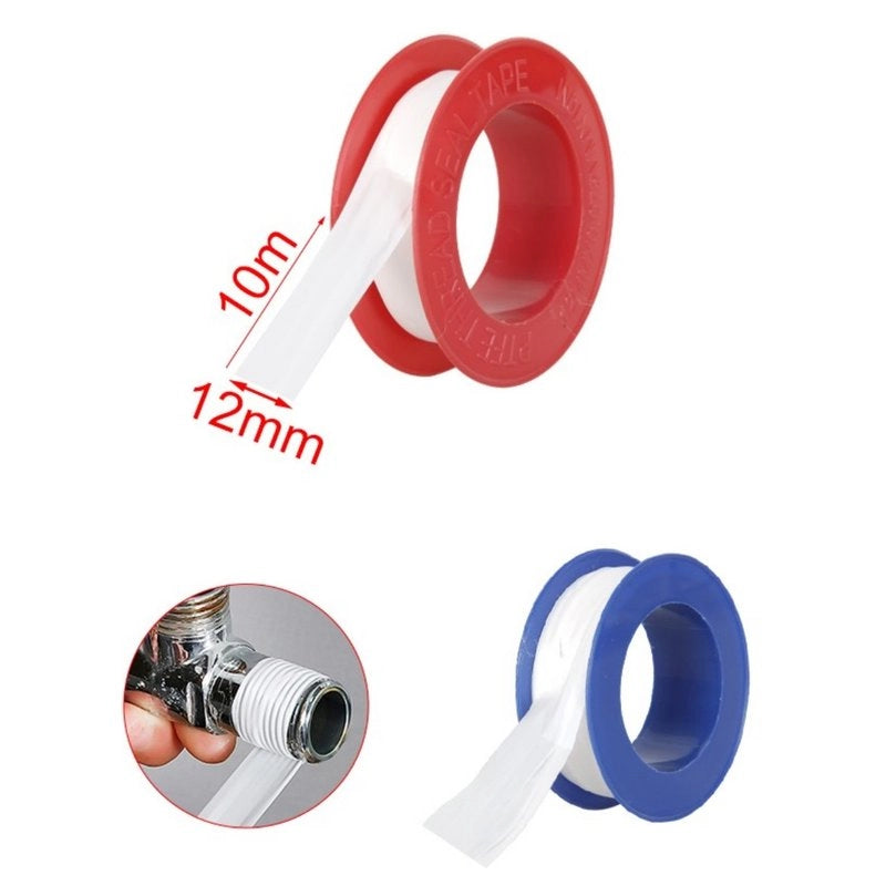 2 Pezzi Nastro in Teflon Sigillante PTFE 12mm x 10MT per Riparazioni Idrauliche