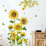 Decorazione per Parete con Fiori e Sole per Soggiorno e Camera da Letto - Decorazione per Cucina e Serra - Decorazione per Parete Viva con Motivi di Sole e Fiori