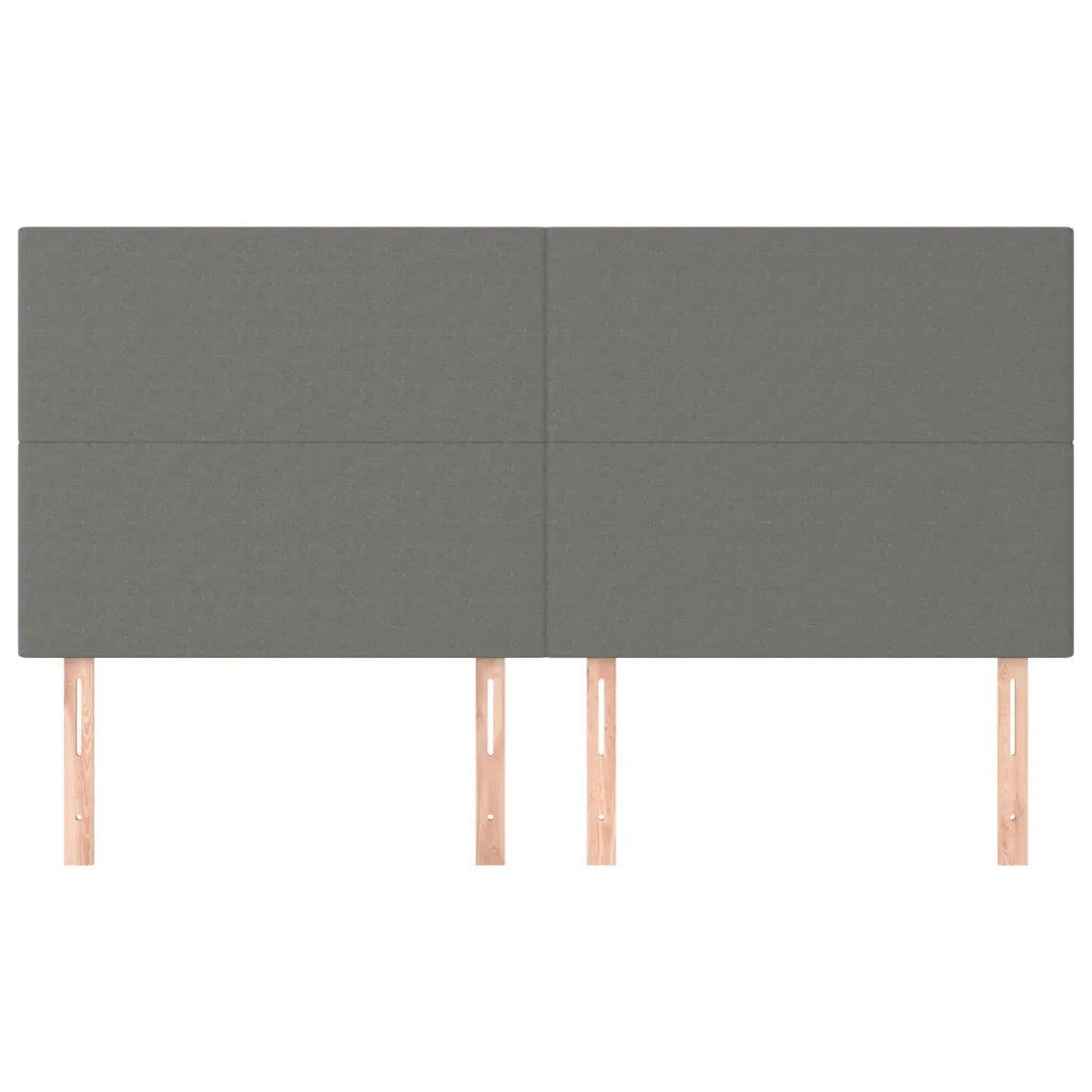 Testiera | Testata Grigio Scuro 160x5x118/128 cm Tessuto