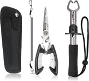 Set di Pescaggio Multifunzionale con Tonnellatura e Lemattonellatura in Acciaio Inossidabile per la Rimozione di Haken - Compreso Cavo di Sicurezza e Custodia per la Pesca con Esche Dolci e Salate