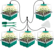 Impianto di Coltivazione Start - Alta Capacità di Umidità - Timer Intelligente e Lampada di Crescita per Piante LED - Ventilazione Regolabile - Giardinaggio Interno - Translucido - 1 Set