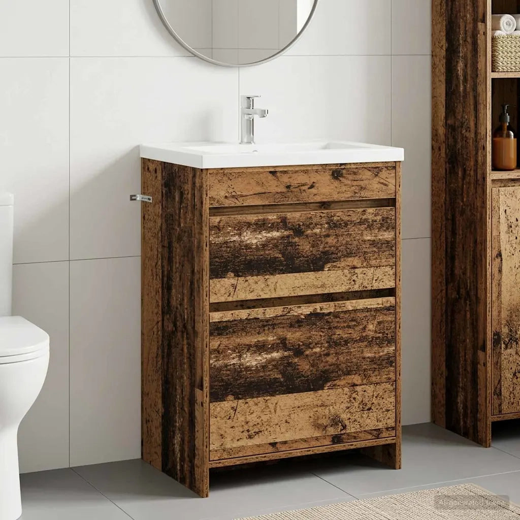Mobiletto da Bagno Sotto Lavabo Legno antico 56 x 37,5 x 81 cm 890734