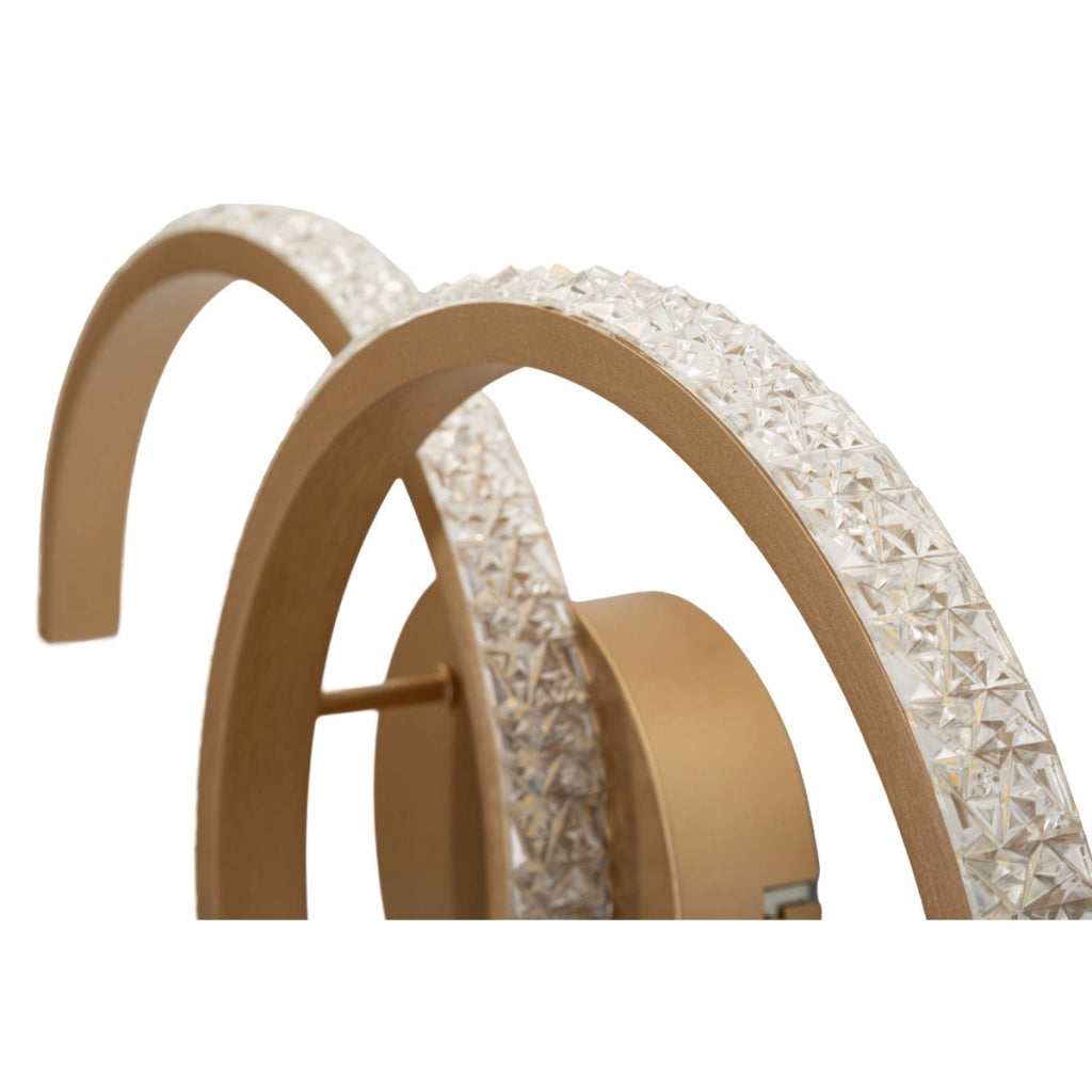 Lampada a parete Glam con doppia curva luminosa in oro