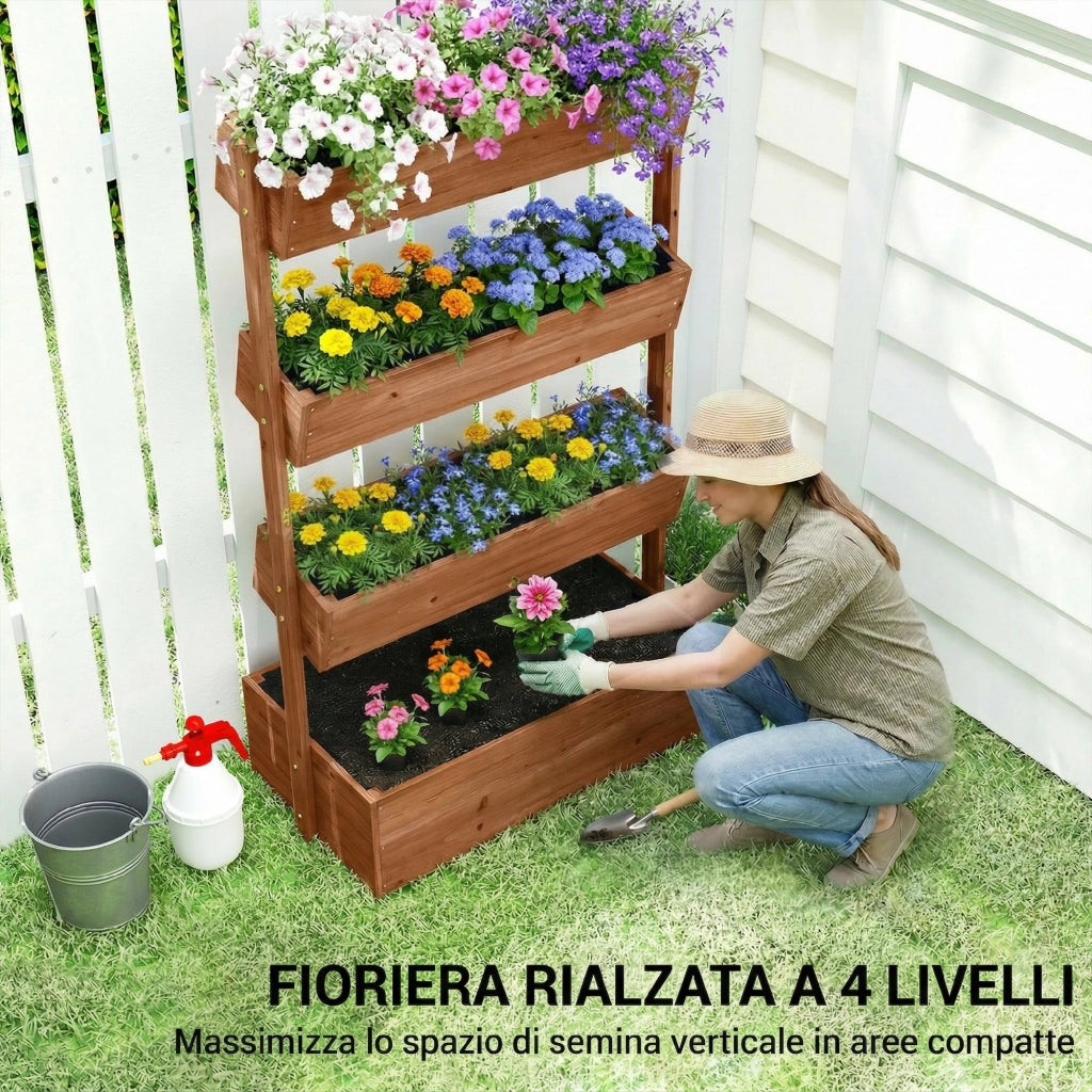 Letto da Giardino Rialzato ¨C Zephmum ¨C Legno