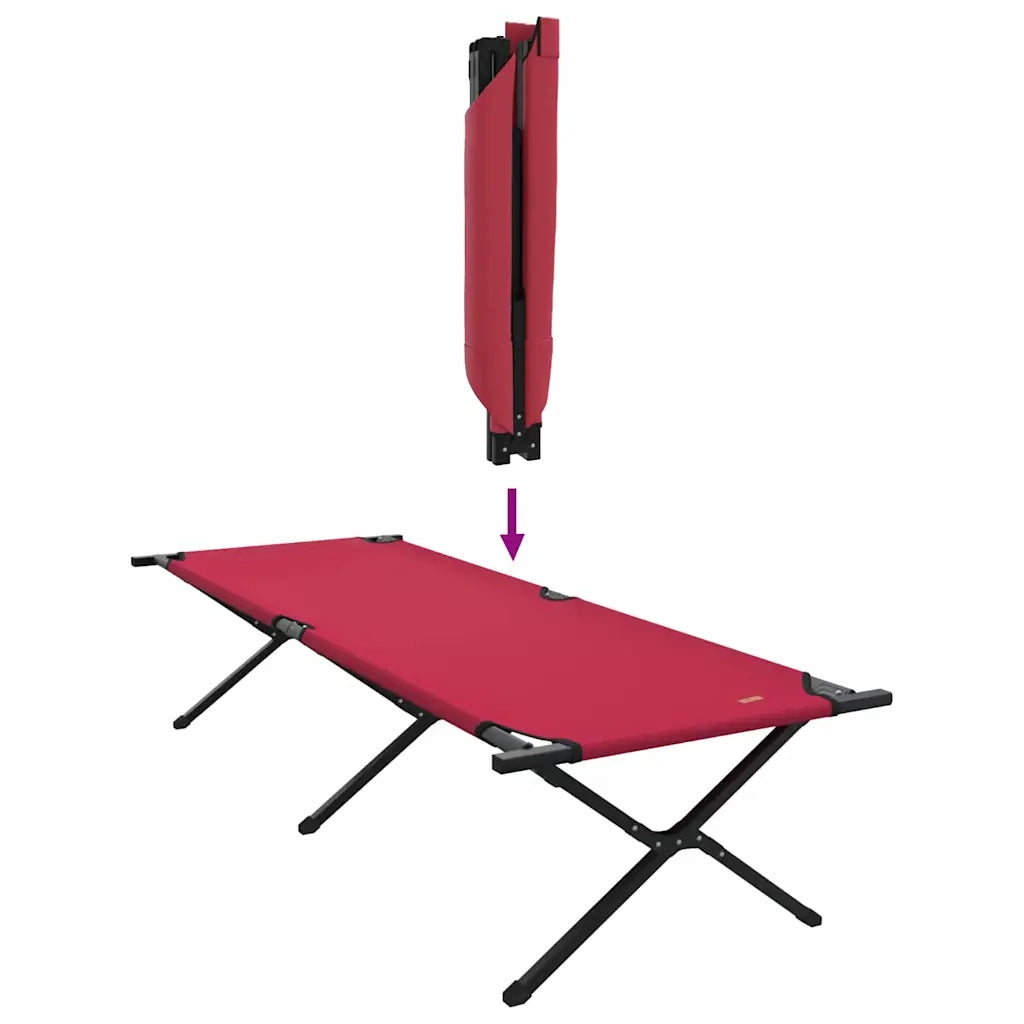 Letto da campeggio pieghevole 2 pz Rosso 210 x 80 x 46 cm CFW3216708