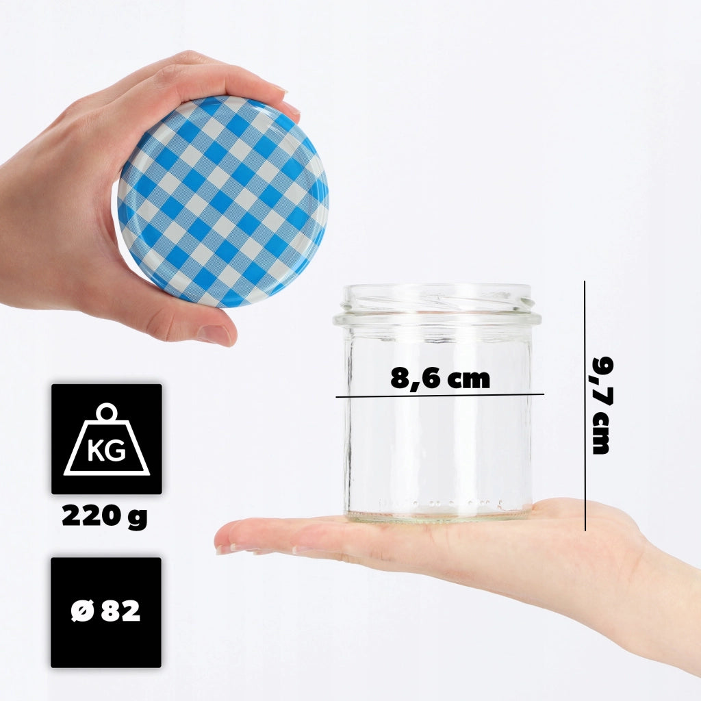 Barattoli di vetro KADAX Avila 350ml 10pz 82mm + coperchio "Blue Lattice"