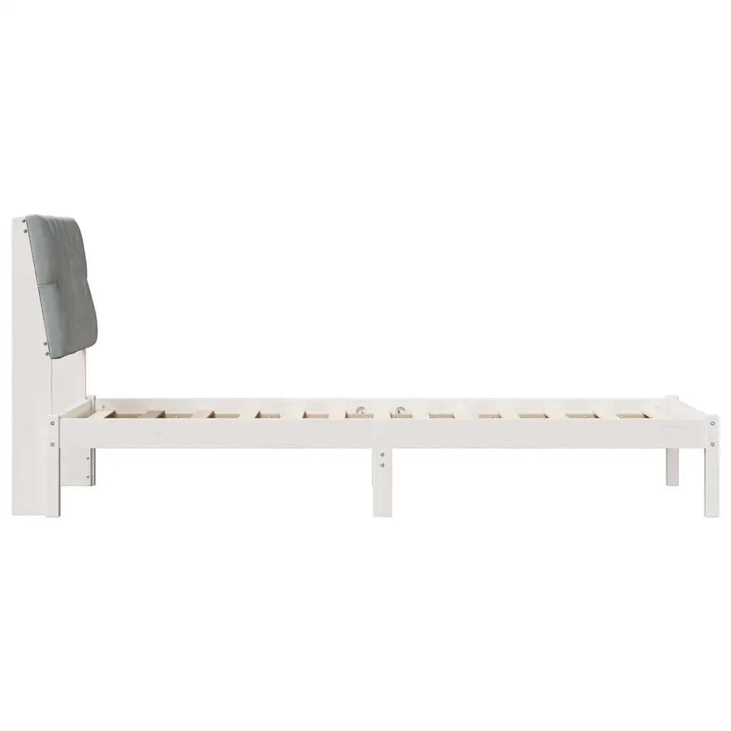 Letto con Testiera Rivestita con testiera Bianco 75 x 190 cm 878863