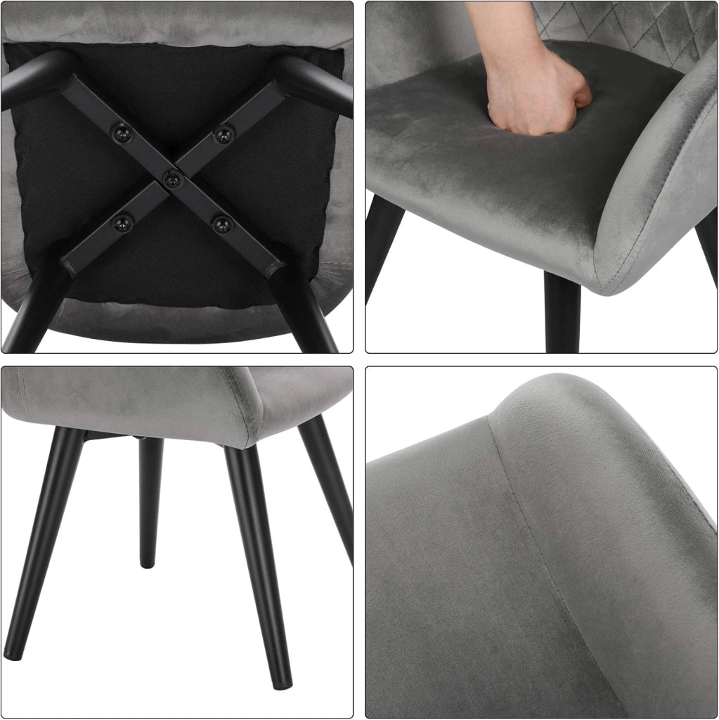 Sedia Bambini Sediolina da Tavolo Piccola Poltroncina Bimbi per Cameretta Velluto Grigio