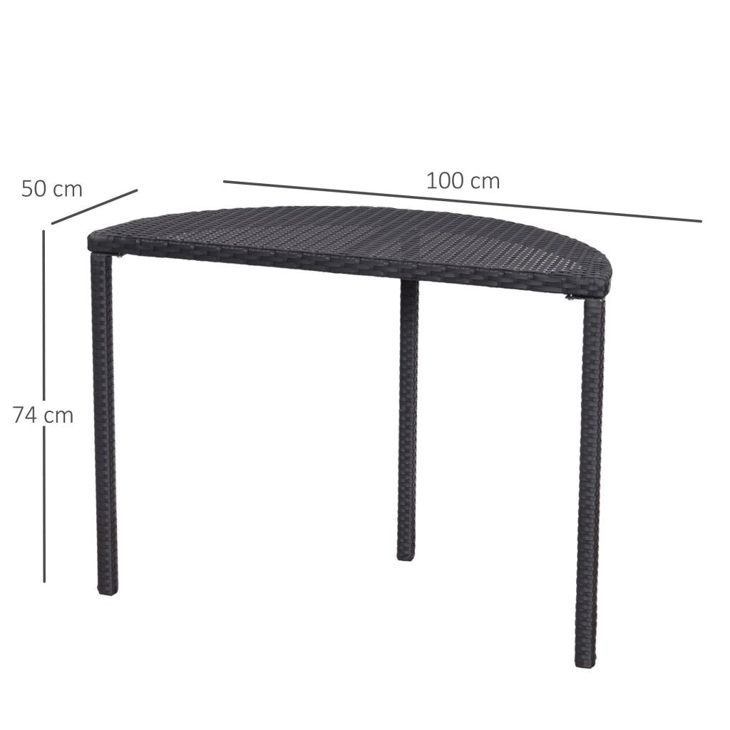 Tavolino da giardino ¨C zephmum ¨C Polyrattan, metallo, nero, 100x50x74 cm