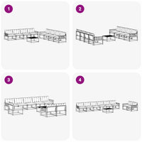 Set di divani da esterno 9 pcs Grigio Naturale e Chiaro 3369310