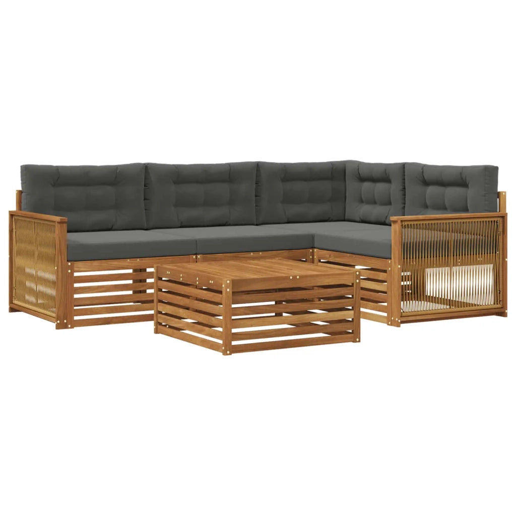 Set di divani da esterno 5 pz Naturale e Antracite 3383330