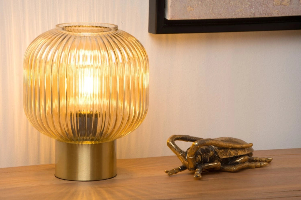 Lucide MALOTO lampada tavolo oro/ambra vetro E27 40W