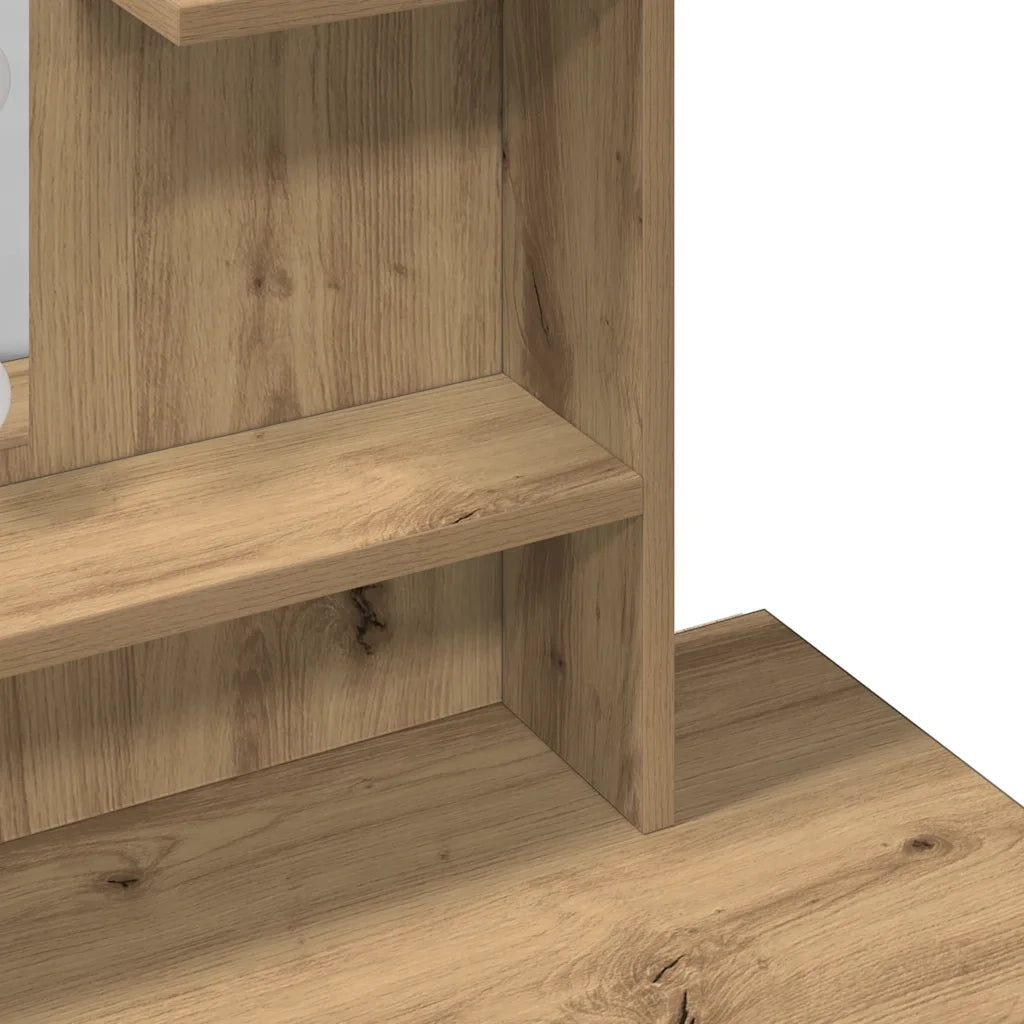 Toeletta | Tavolo da Trucco con LED Rovere Artigianale 86,5x35x136 cm