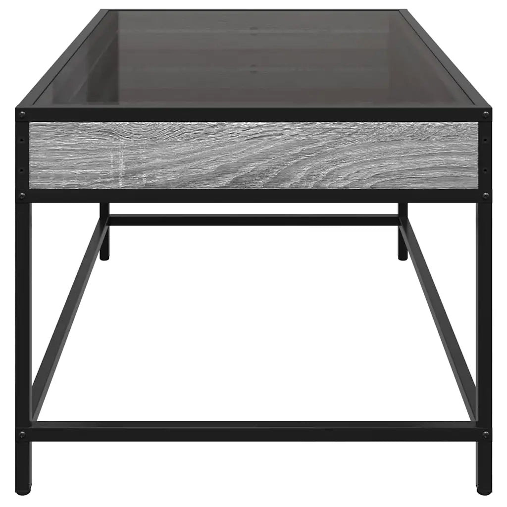 vidaXL Tavolino da Salotto con LED Infinity Grigio Sonoma 70x50x41 cm