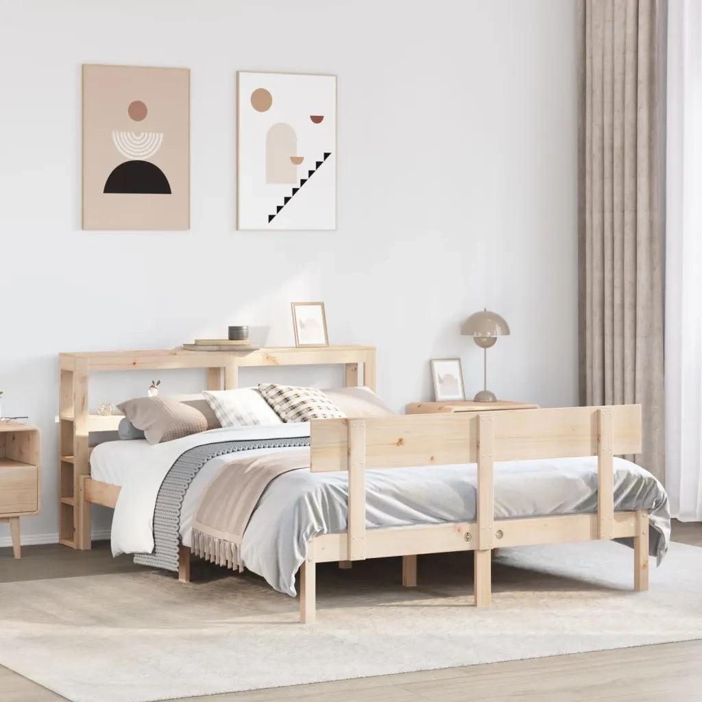 Letto senza Materasso 150x200 cm in Legno Massello di Pino