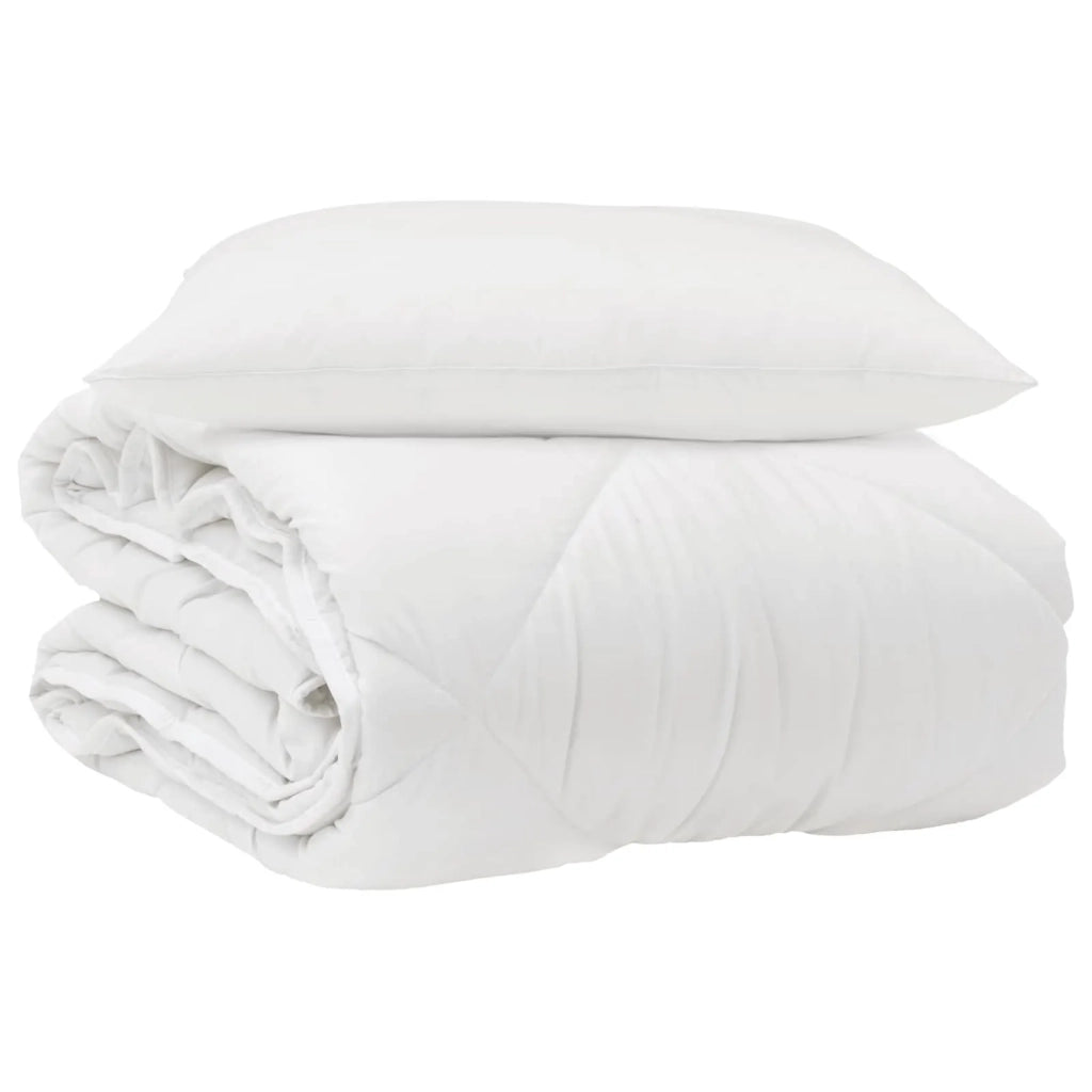 Duvet per Tutte le Stagioni con cuscino 2 pcs Bianco Microfibra 3376534