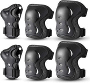 Protezioni ginocchia e gomiti per adulti e bambini - protezioni polso regolabili per adolescenti - protezioni per pattini a rotelle skateboard scooter bicicletta