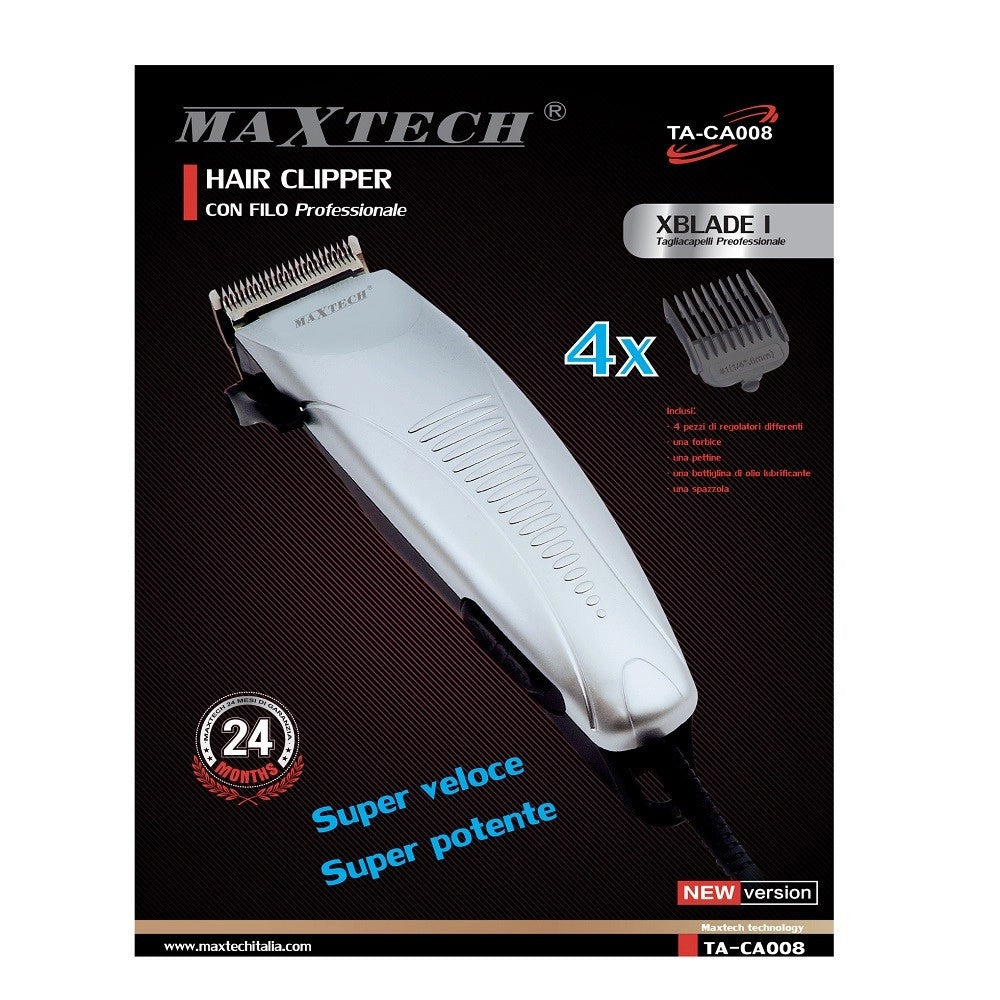 Trade Shop - Tagliacapelli Rasoio Rasatura Con Filo Regolabile Professionale Maxtech Da Uomo Ta-ca008 -