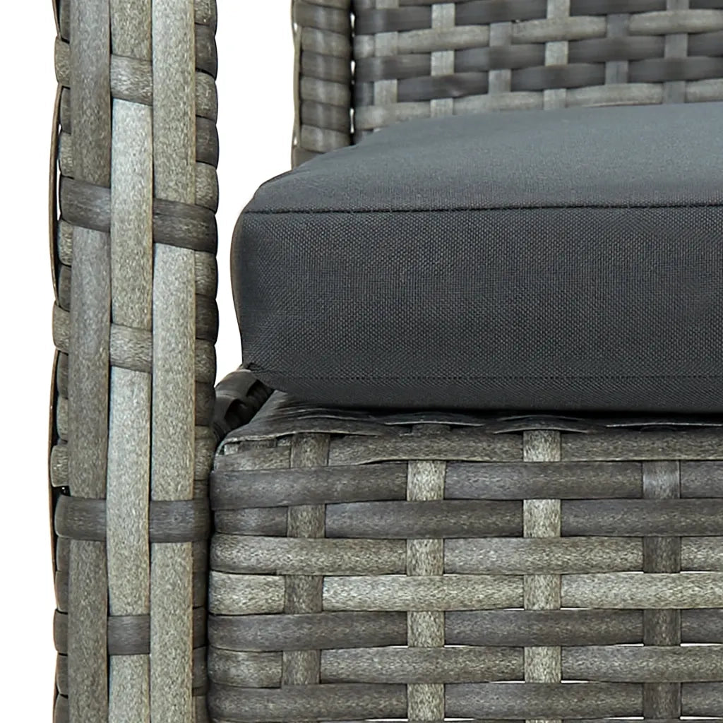 Set Divani da Giardino 4 pz | Set Salotto da Giardino con Cuscini in Polyrattan Grigio