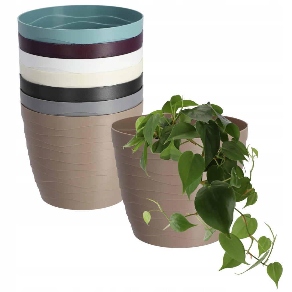 KADAX - Copertura in plastica per vaso di fiori e piante, rotonda, beige, 13 cm
