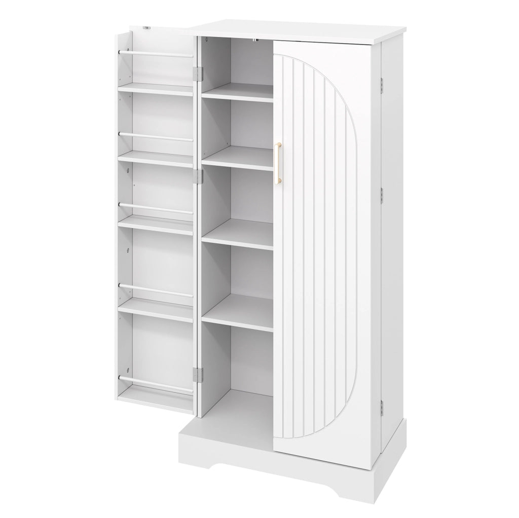 Armadio da cucina 60x35x128 cm bianco con LED a sensore e vani