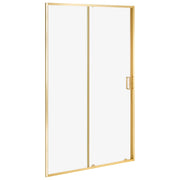 Porta doccia pieghevole trasparente in vetro temperato con telaio in alluminio dorato 120 x 190 cm