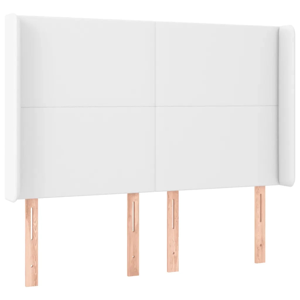 Testiera | Testata a LED Bianco 147x16x118/128 cm in Similpelle