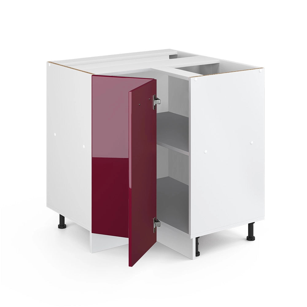 Mobile ad angolo cucina R-Line Rosso lucido/Bianco 75.6 cm, PL Rovere Vicco