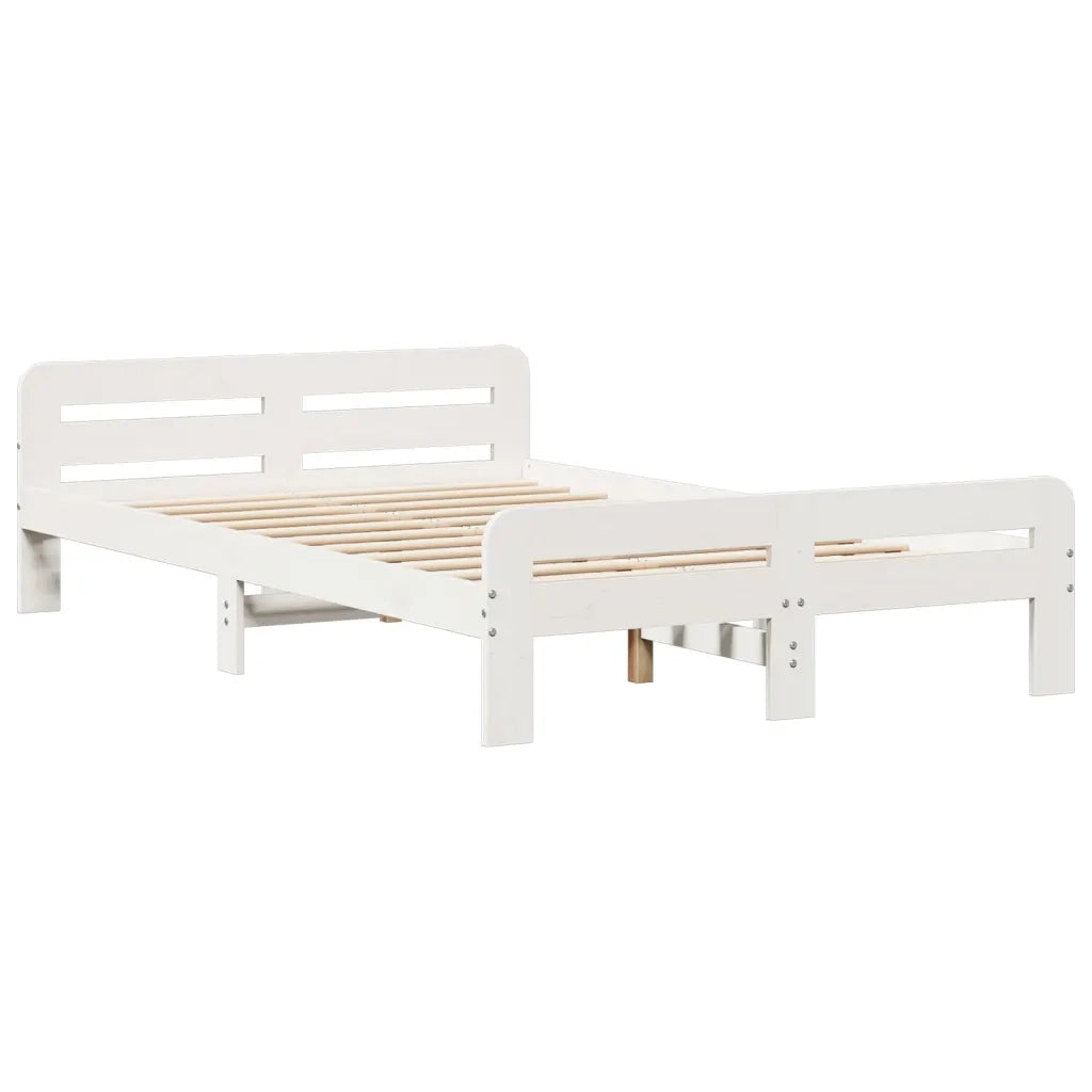 vidaXL Letto senza Materasso Bianco 135x190 cm Legno Massello di Pino