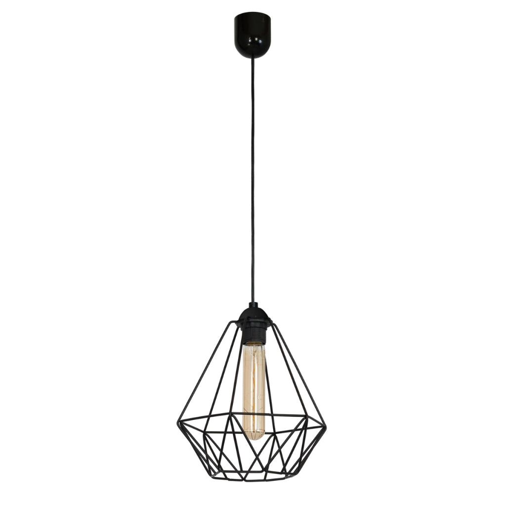 Lampada a sospensione Basket New nera Ø25 E27 Luminex