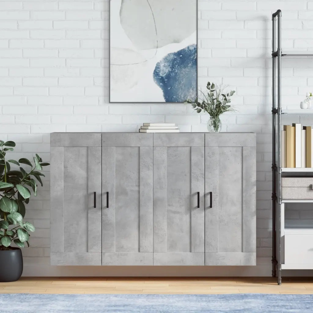 Armadietti a Parete 2 pz Grigio Cemento in Legno Multistrato 3198021