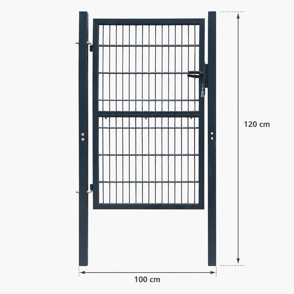 2D Fence Gate (single Gate) Anthracite Grey 106x170 Cm