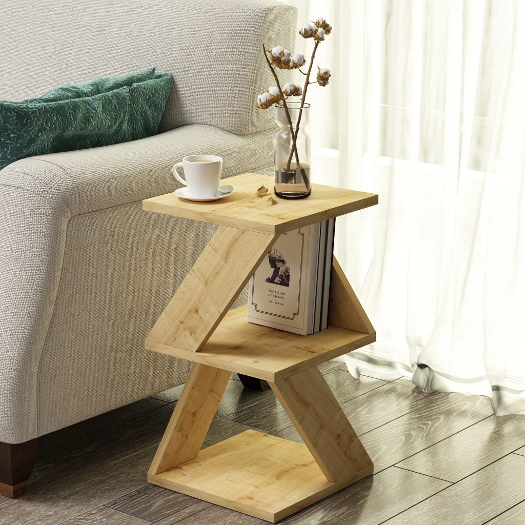 Tavolino laterale in legno "Albeni" - 30 x 30 x 50 cm - Rovere Zaffiro