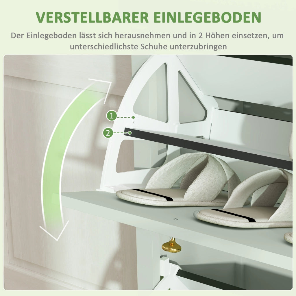 Armadio per scarpe con cassetti ¨C Zephmum ¨C Verde 88x30x120 cm