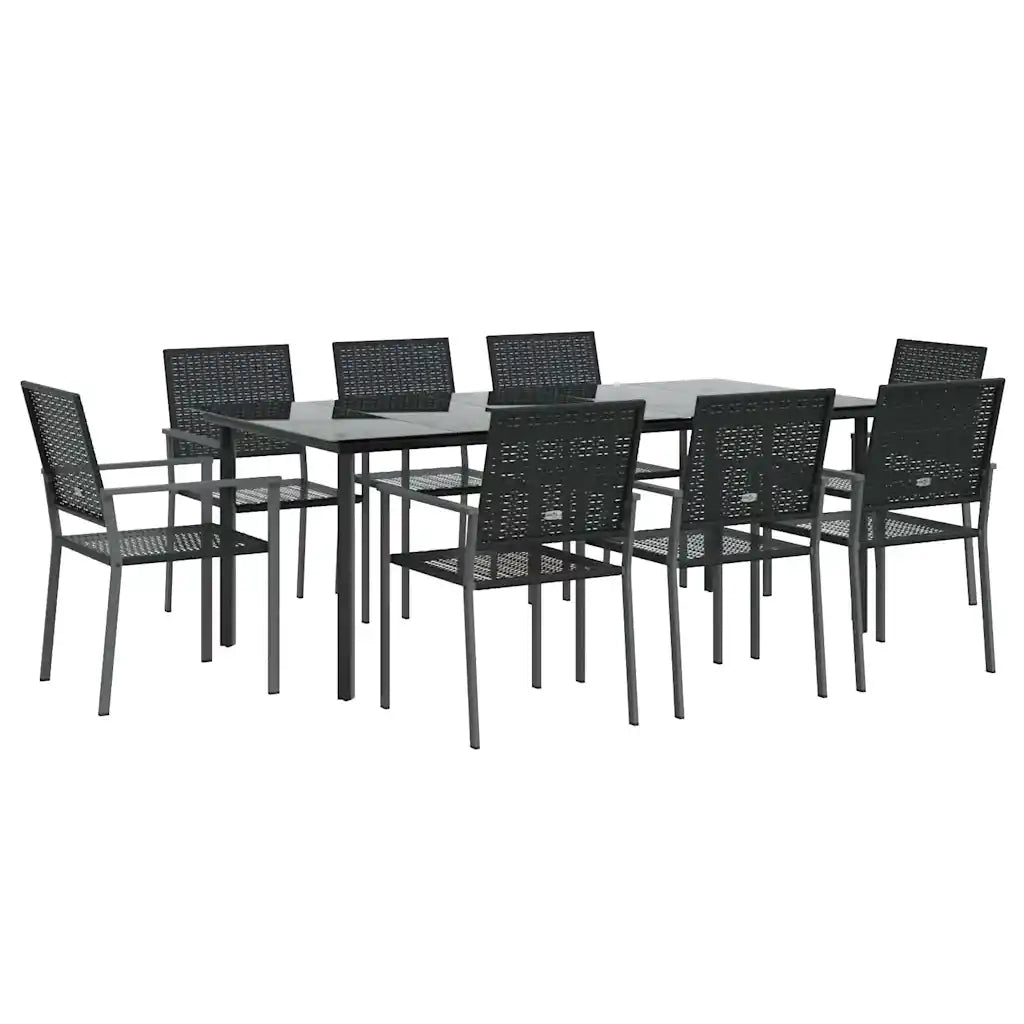 Set da Pranzo da Giardino 9 pz in Polyrattan e Acciaio 3187032