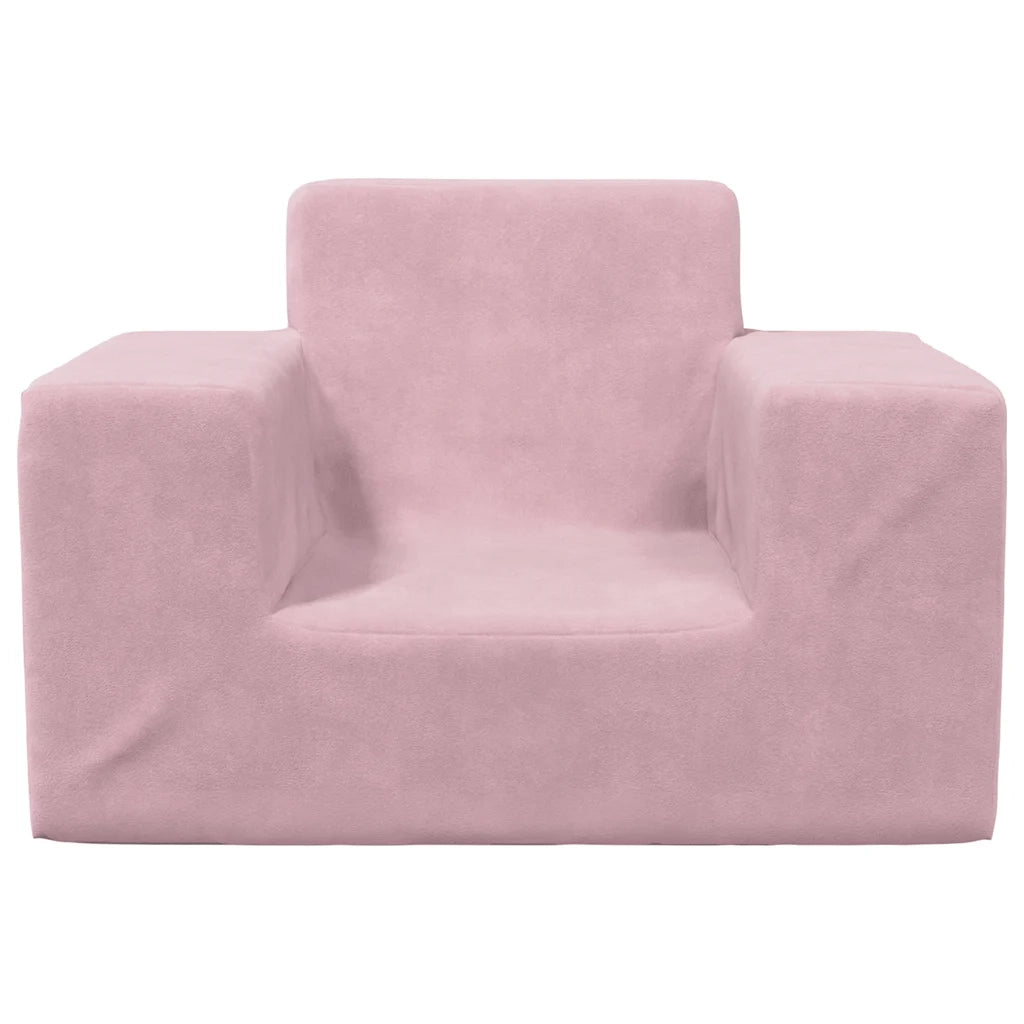 Divano per Bambini-Sofa-Divanetto Rosa in Morbido Peluche 873403