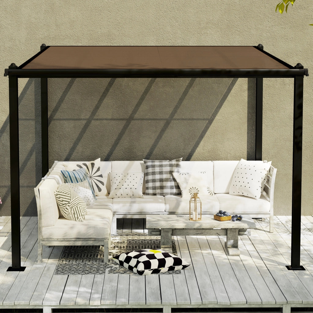 Pergola da giardino in alluminio 3x3m con tetto in policarbonato ¨C zephmum ¨C grigio