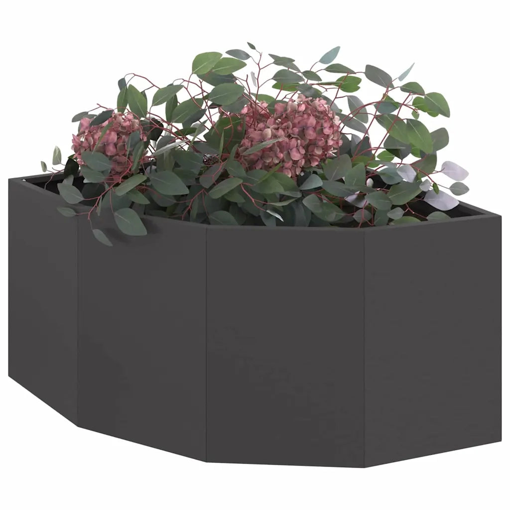 Vaso d'angolo Nero 60 x 60 x 35 cm Acciaio 883640