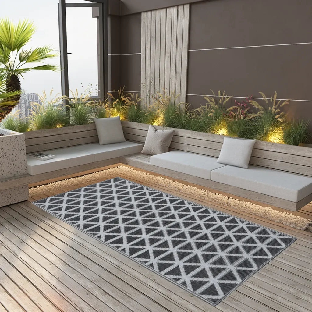 Tappeto da Esterni ARAKIL Nero 160x230 cm in PP CFW3251784