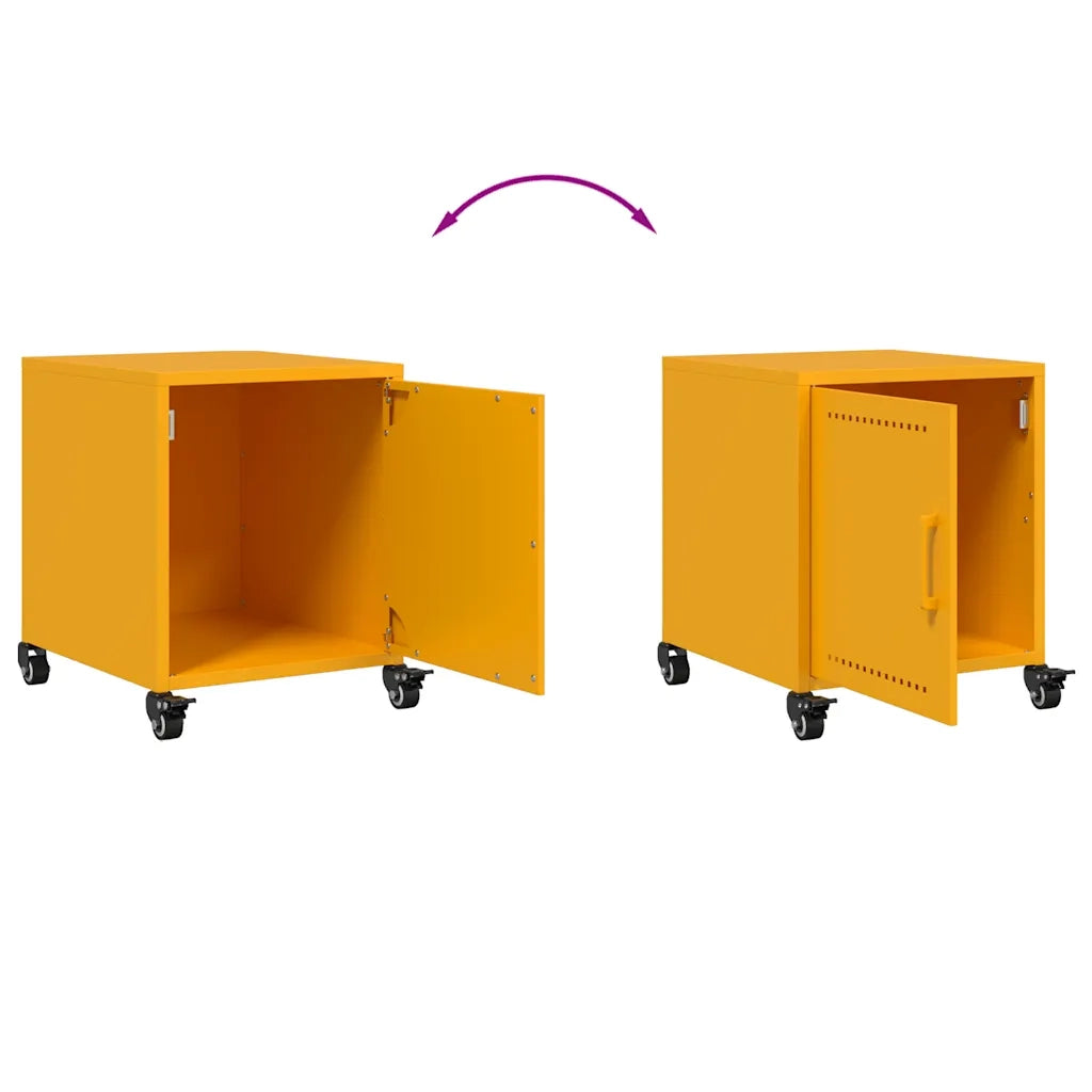Comodino-Tavolino da notte Giallo Senape 36x39x43,5 cm in Acciaio 590467