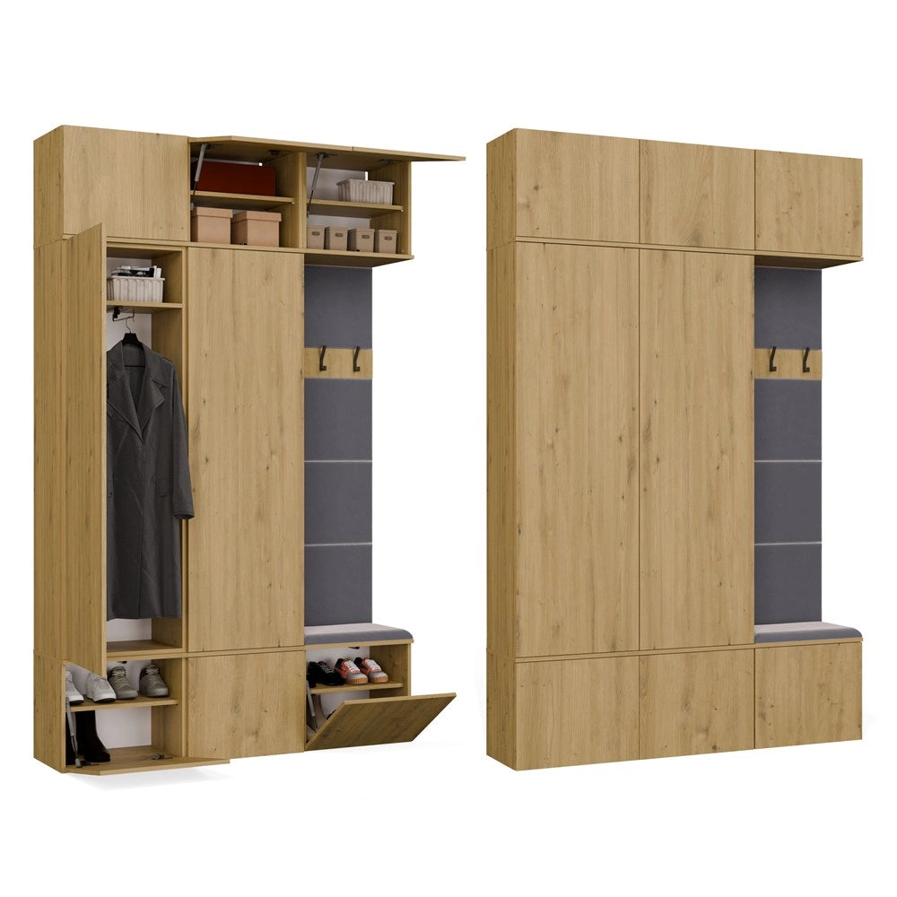 Guardaroba HAGA III/2sz1w rovere artisan 2x armadio + appendiabiti