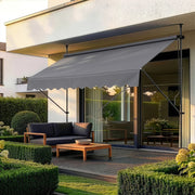 Tenda da Sole a Muro con Pali di Supporto Telescopici Parasole 200 x 120 cm (LxP) Grigio Medio pro.tec