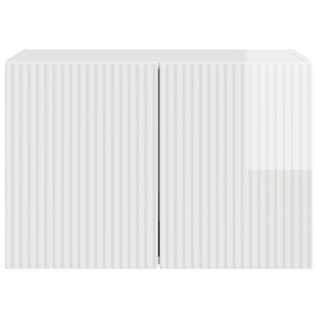 Mobile TV da parete-Mobile TV a Muro-Credenza TV Bianco Lucido 59,5 x 31 x 40 cm