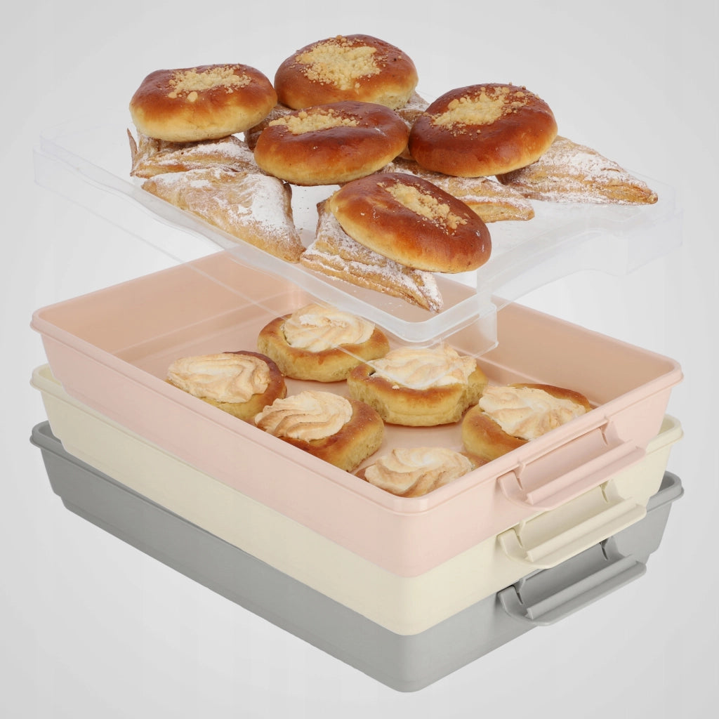 Contenitore in plastica KADAX per torte, pasticcini, scatola per torte, rettangolare, grande
