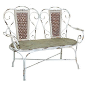 Panchina in metallo 129x56,5x95h cm grigio