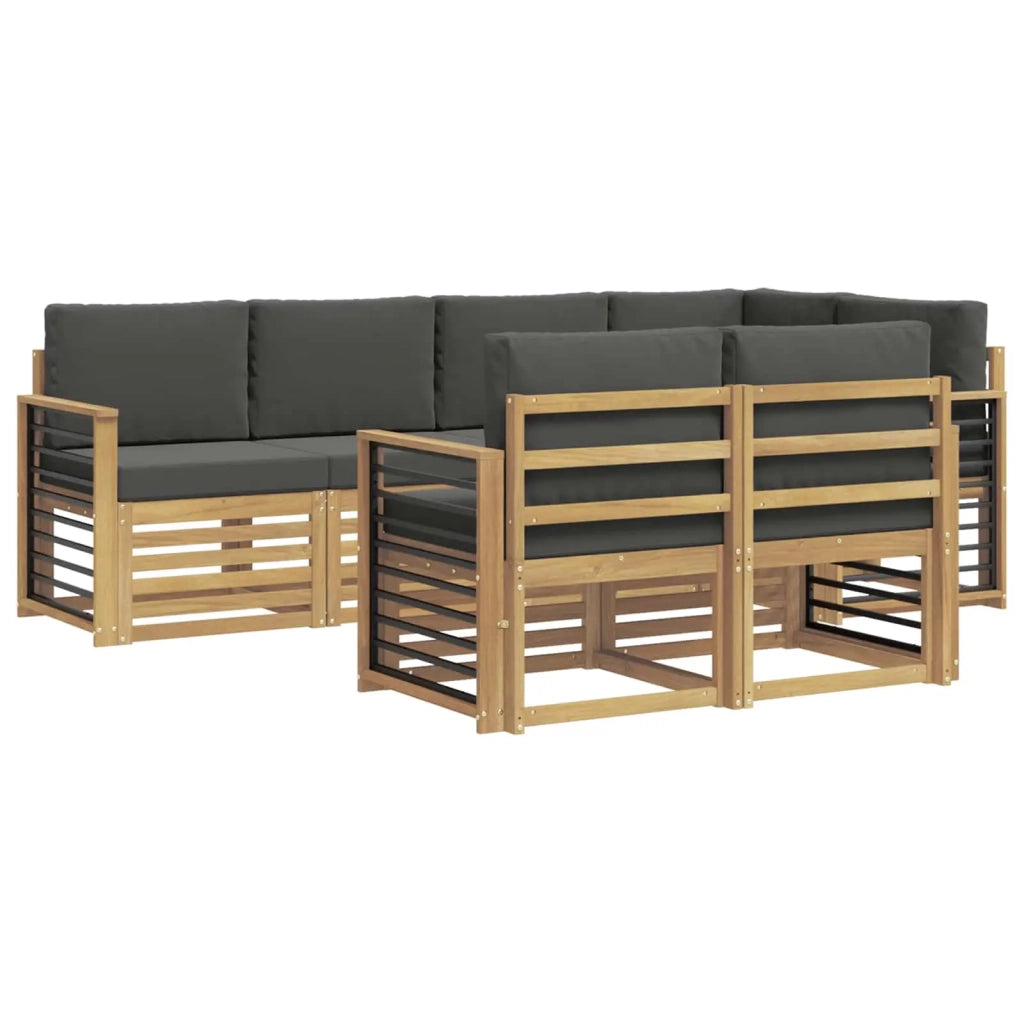 Set di divani da esterno 7 pcs Bianco e Antracite